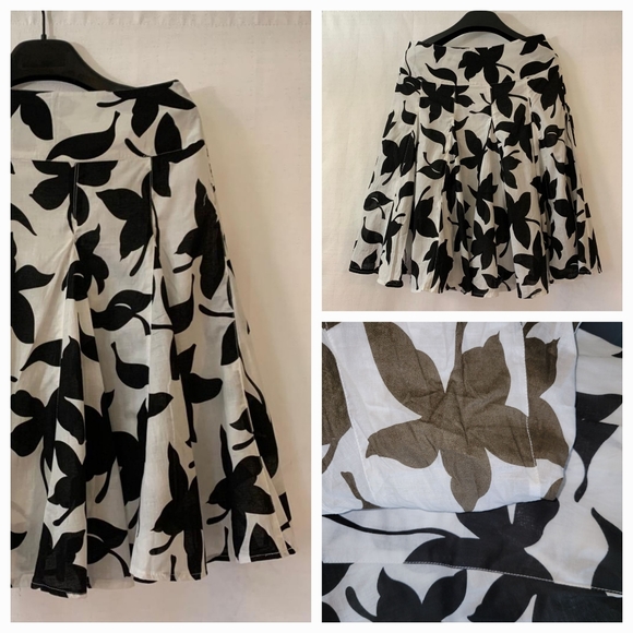 NWOT Sz8 Jessica Aline Flowing Flowery Print Linen-Style Skirt - Picture 1 of 5